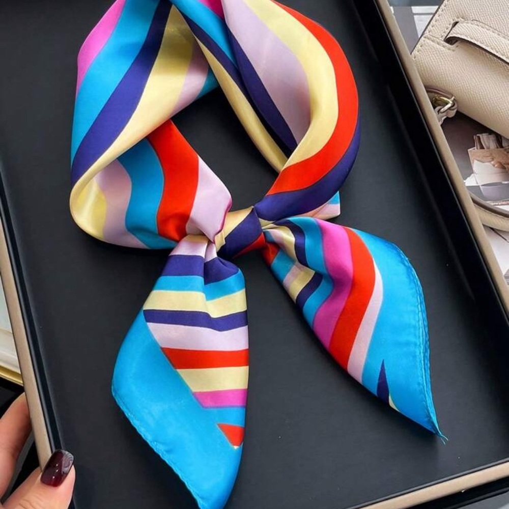 Colorful Striped Silk Scarf